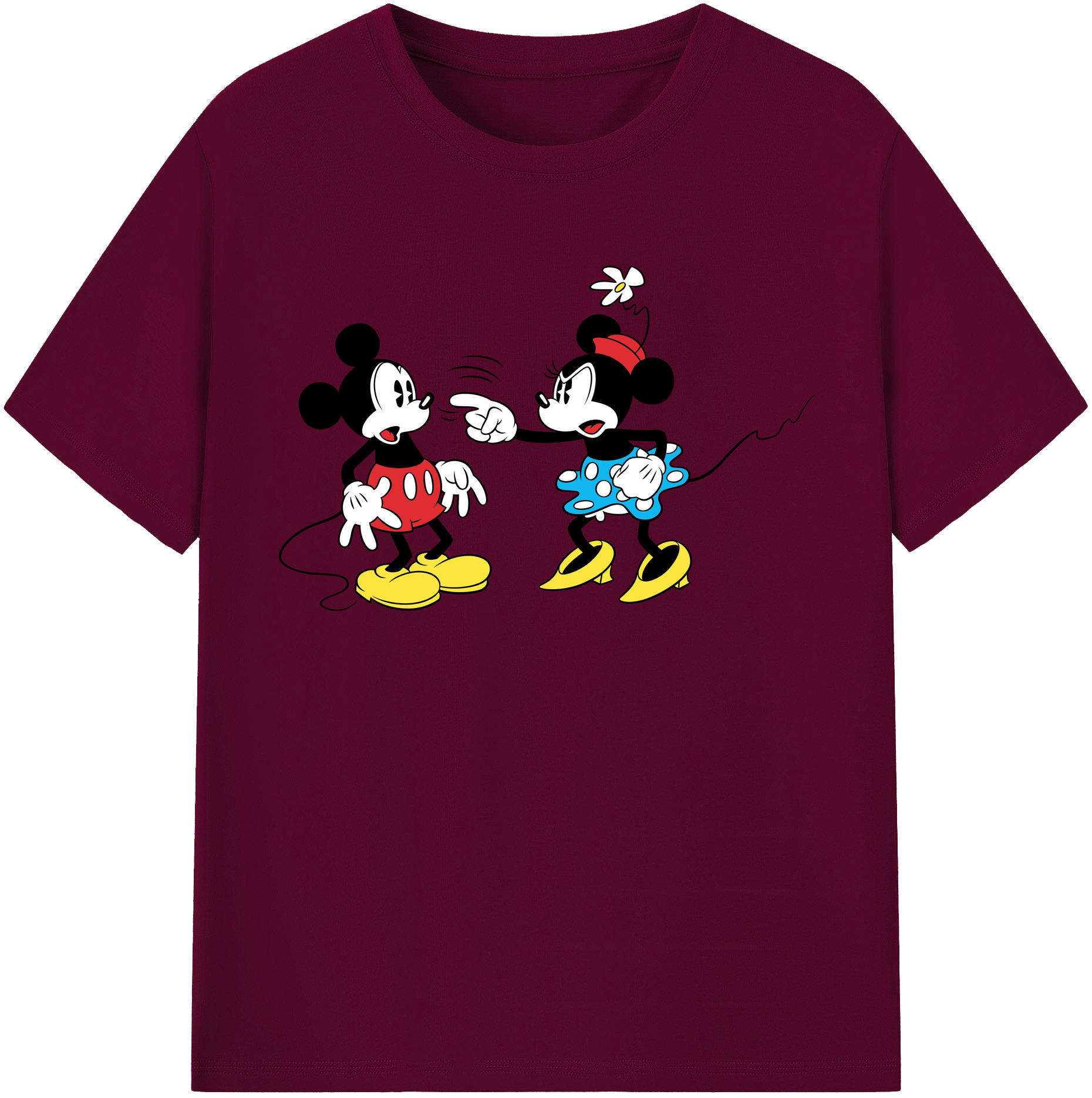 （画像用） ミッキーマウス Mickey Mouse レディースカジュアルプリントTシャツ（綿100％）